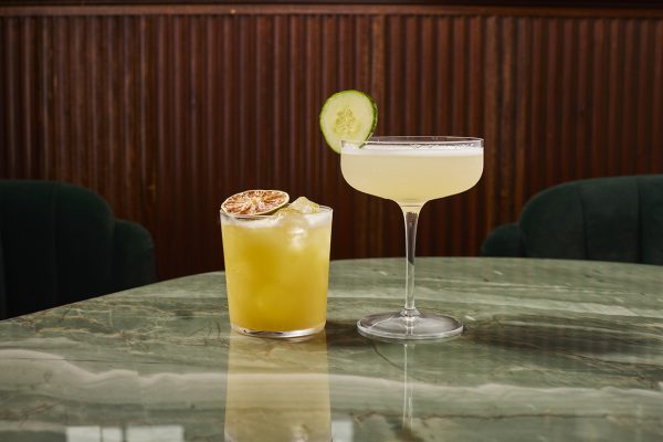 cocktails on a restaurant table