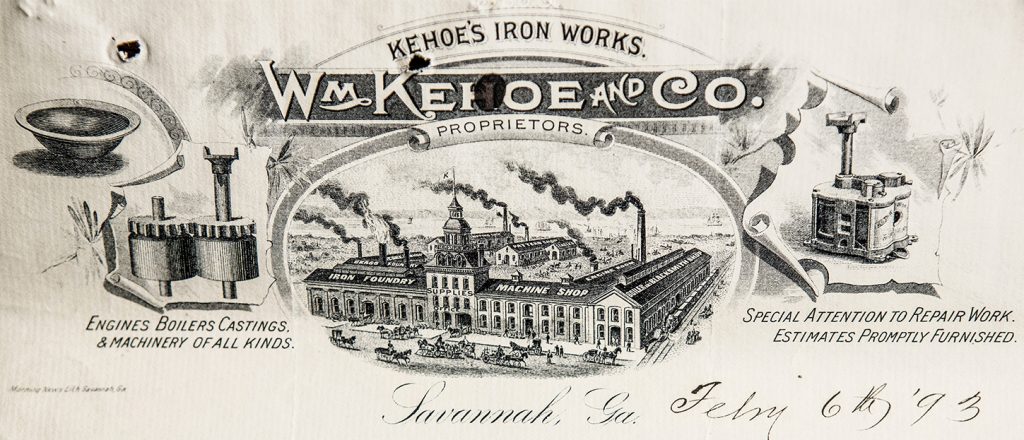 Kehoe's Iron Works 1893 letterhead