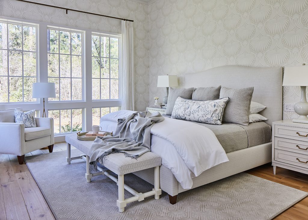 master bedroom with natural tone decor