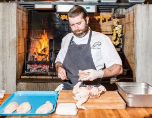 chef preparing chicken