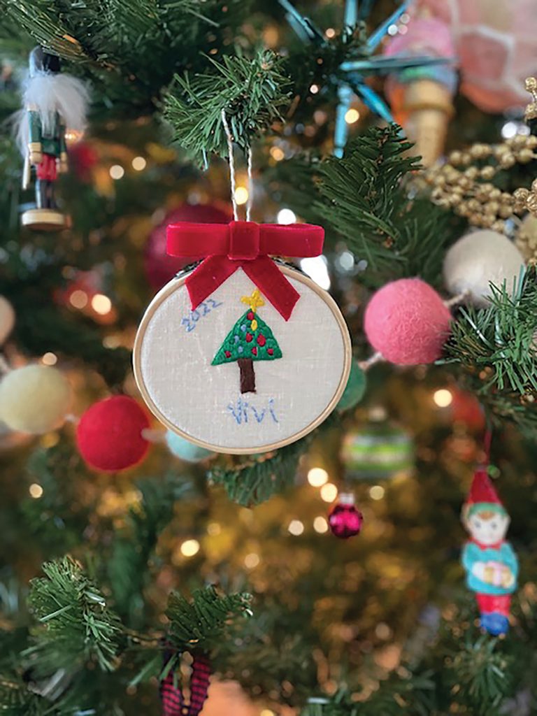 Christmas ornaments on tree