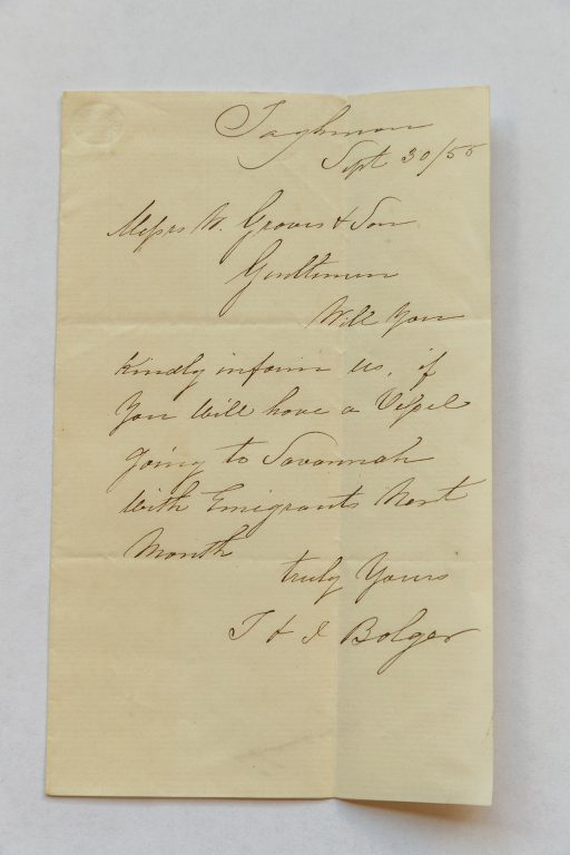 Hand-written historical letter