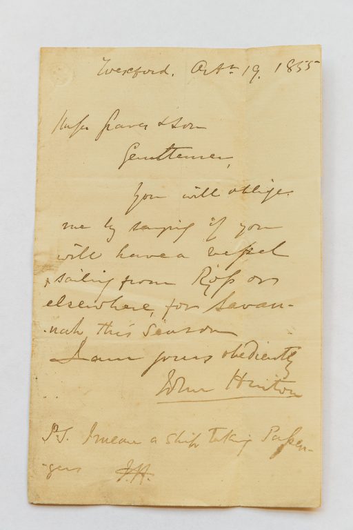 Hand-written historical letter