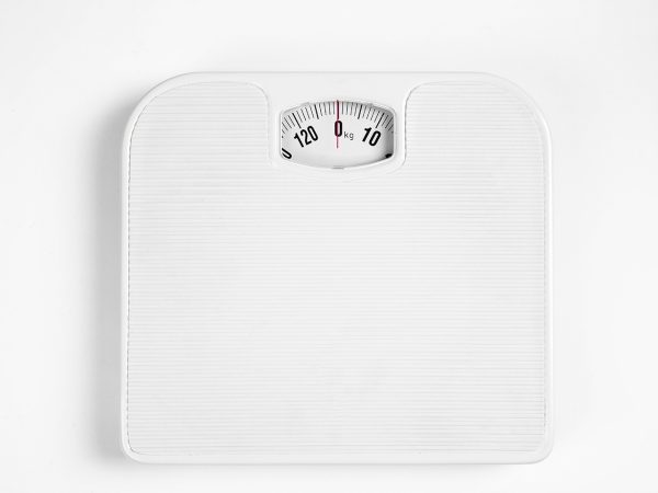 white bathroom scale